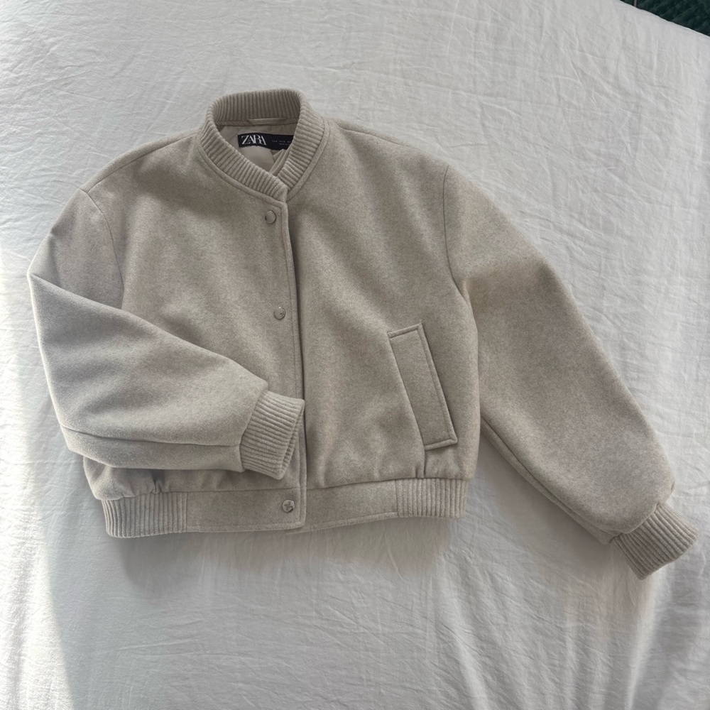 Zara Beige Bomber Jacket